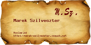 Marek Szilveszter névjegykártya